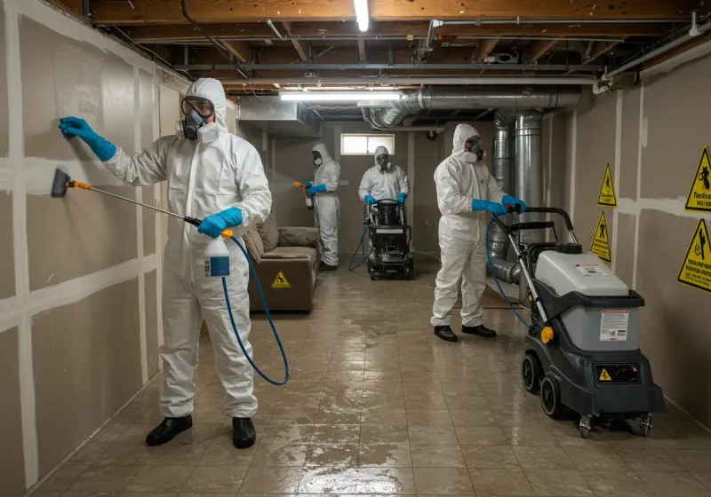 Basement Moisture Removal and Structural Drying process in Holstein, IA